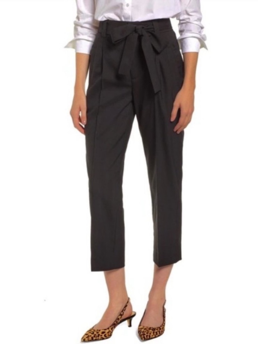J.Crew Collection Women’s Black Wool Tie-Waist Pants Size 6 NWOT